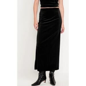 Old Navy Black Velvet Skirt Women’s M Soft Stretch Holiday Party Evening Gothic